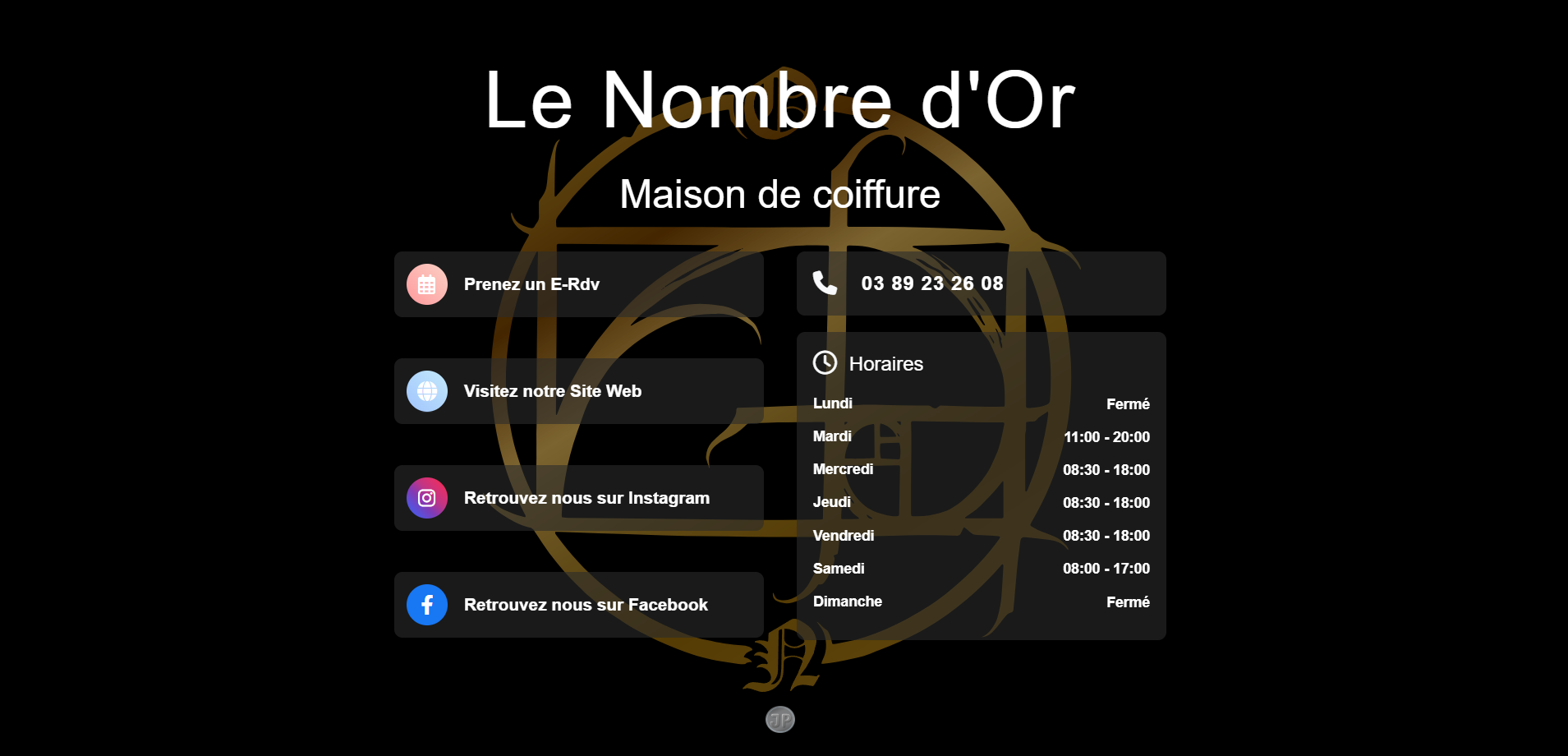 Site web Le Nombre d'Or - Salon de coiffure